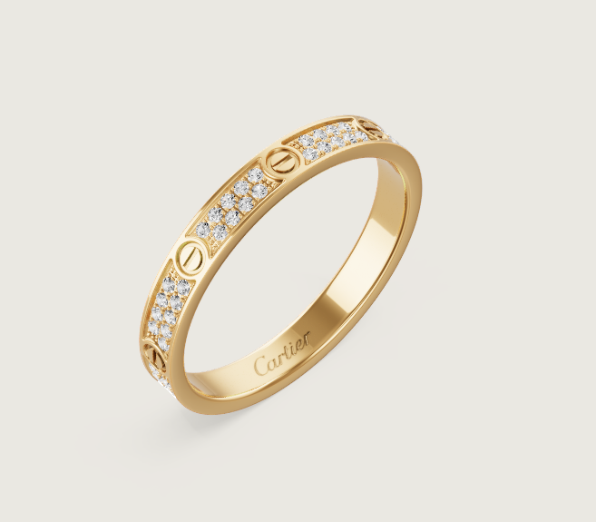 [Luxery]LOVE RING 2.6mm-wide full-diamond ring Gold