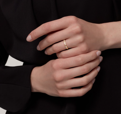 [Luxery]LOVE RING 2.6mm-wide full-diamond ring Gold