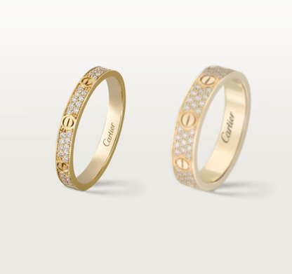 [Luxery]LOVE RING 2.6mm-wide full-diamond ring Gold