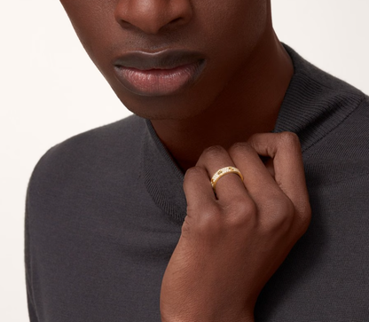 [Luxery]LOVE RING 4mm-wide full-diamond ring GOLD
