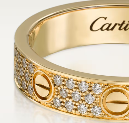 [Luxery]LOVE RING 4mm-wide full-diamond ring GOLD