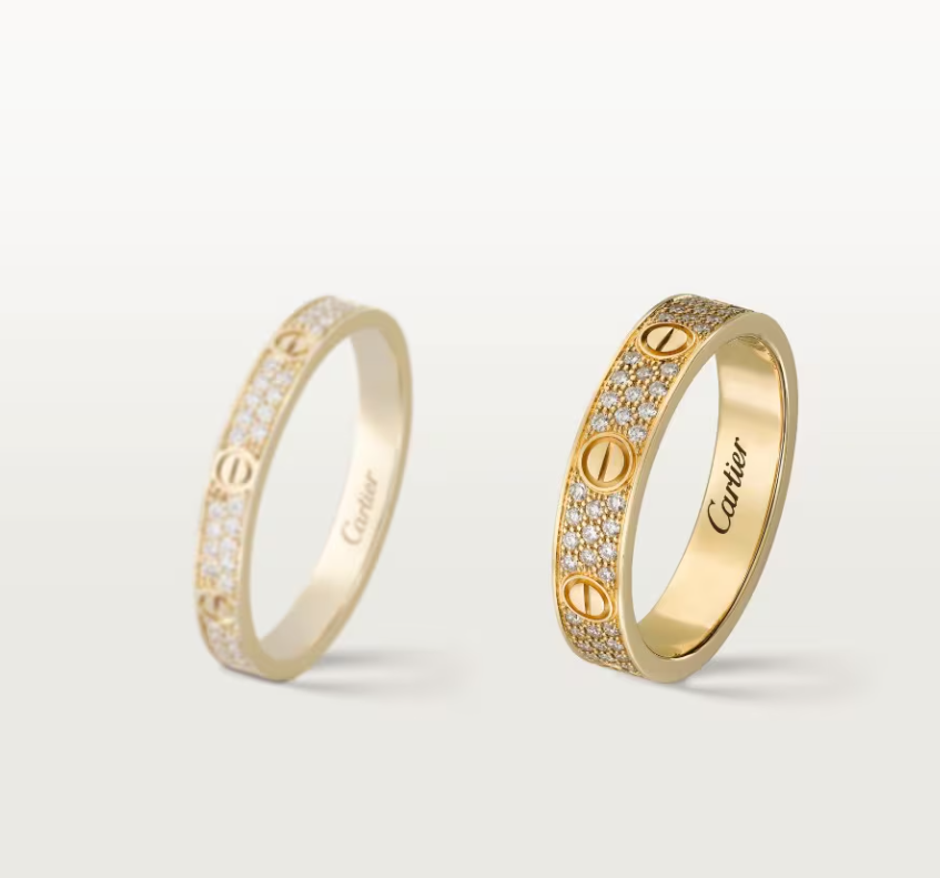 [Luxery]LOVE RING 4mm-wide full-diamond ring GOLD