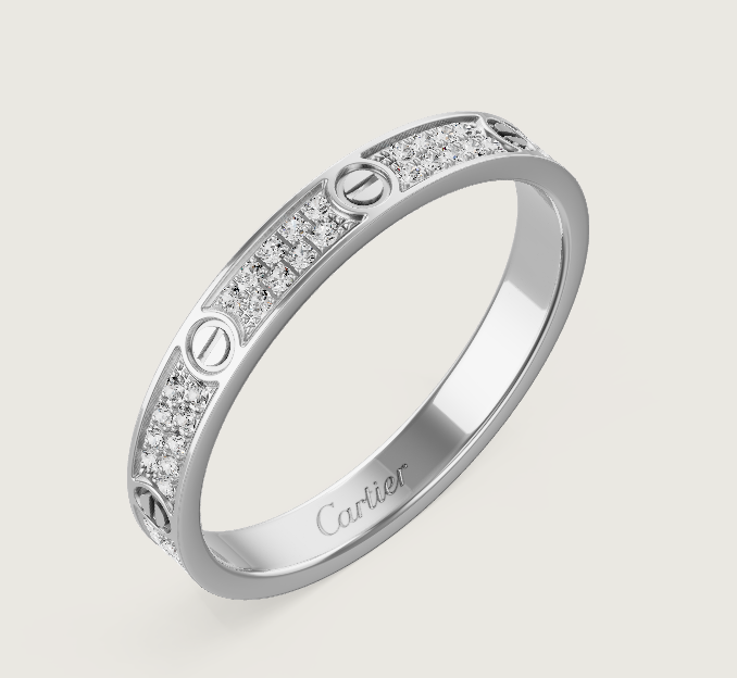 [Luxery]LOVE RING 2.6mm-wide full-diamond ring silver