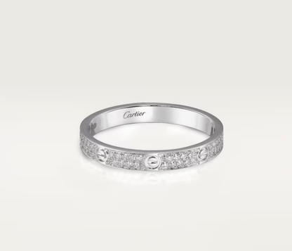 [Luxery]LOVE RING 2.6mm-wide full-diamond ring silver