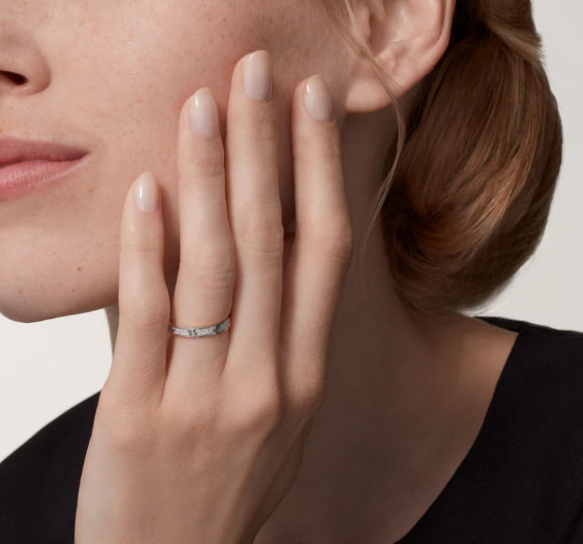 [Luxery]LOVE RING 2.6mm-wide full-diamond ring silver