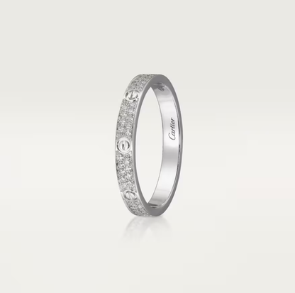 [Luxery]LOVE RING 2.6mm-wide full-diamond ring silver