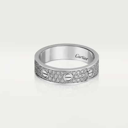 [Luxery]LOVE RING 4mm-wide full-diamond ring silver
