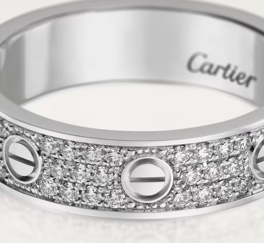 [Luxery]LOVE RING 4mm-wide full-diamond ring silver