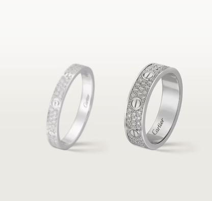 [Luxery]LOVE RING 4mm-wide full-diamond ring silver
