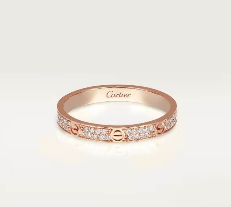 [Luxery]LOVE RING 2.6mm-wide full-diamond ring Rose Gold