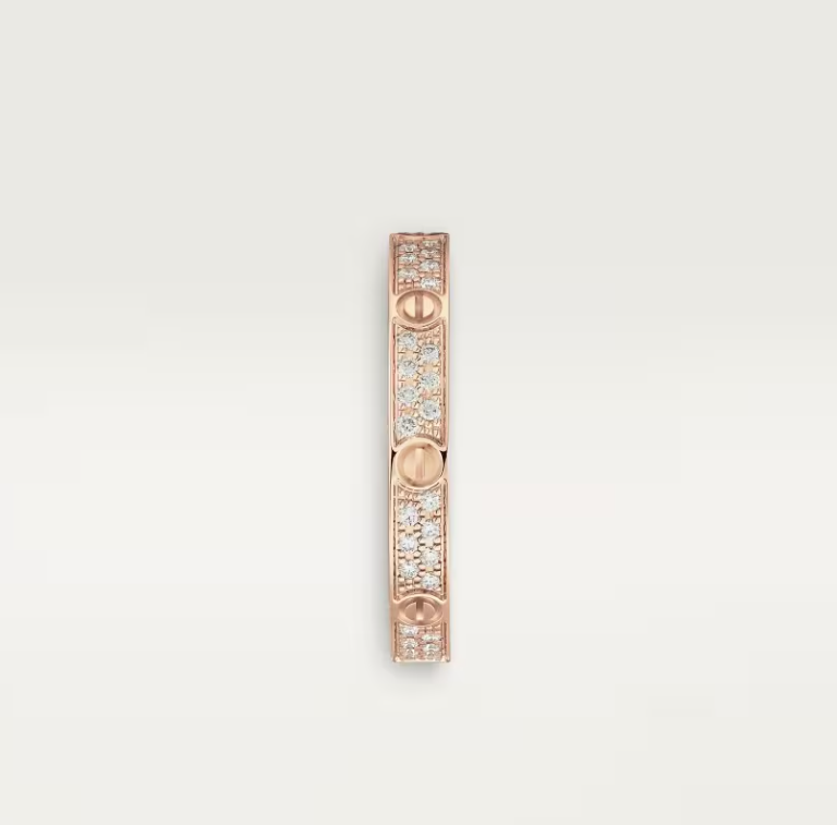 [Luxery]LOVE RING 2.6mm-wide full-diamond ring Rose Gold