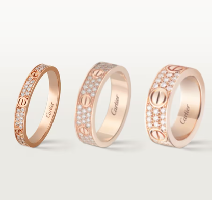 [Luxery]LOVE RING 2.6mm-wide full-diamond ring Rose Gold