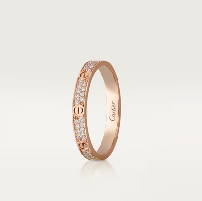 [Luxery]LOVE RING 2.6mm-wide full-diamond ring Rose Gold