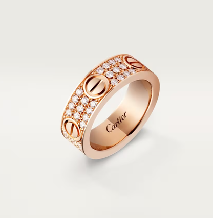 [Luxery]LOVE RING 6.5mm-wide full-diamond ring Rose Gold