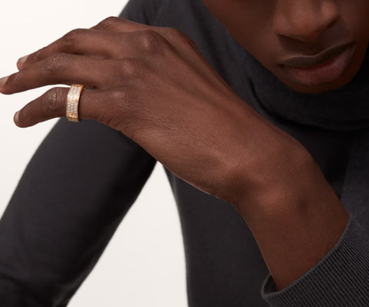 [Luxery]LOVE RING 6.5mm-wide full-diamond ring Rose Gold