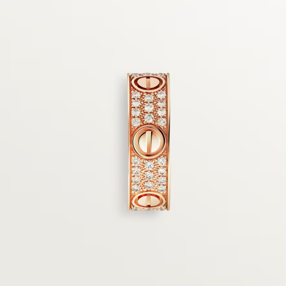 [Luxery]LOVE RING 6.5mm-wide full-diamond ring Rose Gold