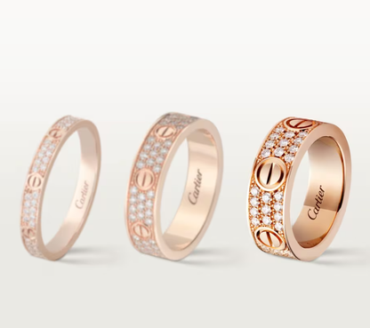 [Luxery]LOVE RING 6.5mm-wide full-diamond ring Rose Gold