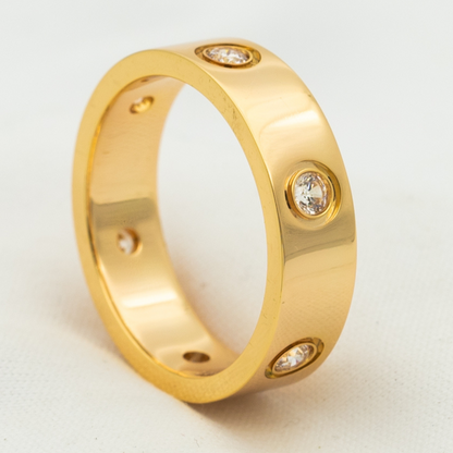 [Luxery]LOVE RING 5.5MM 6 DIAMONDS PINK GOLD