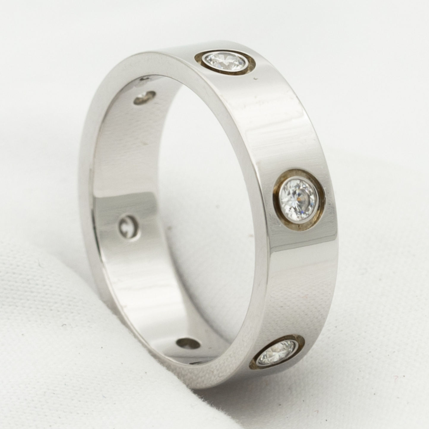 [Luxery]LOVE RING 5.5MM 6 DIAMONDS SILVER