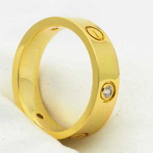 [Luxery]LOVE RING 5.5MM 3 DIAMONDS GOLD