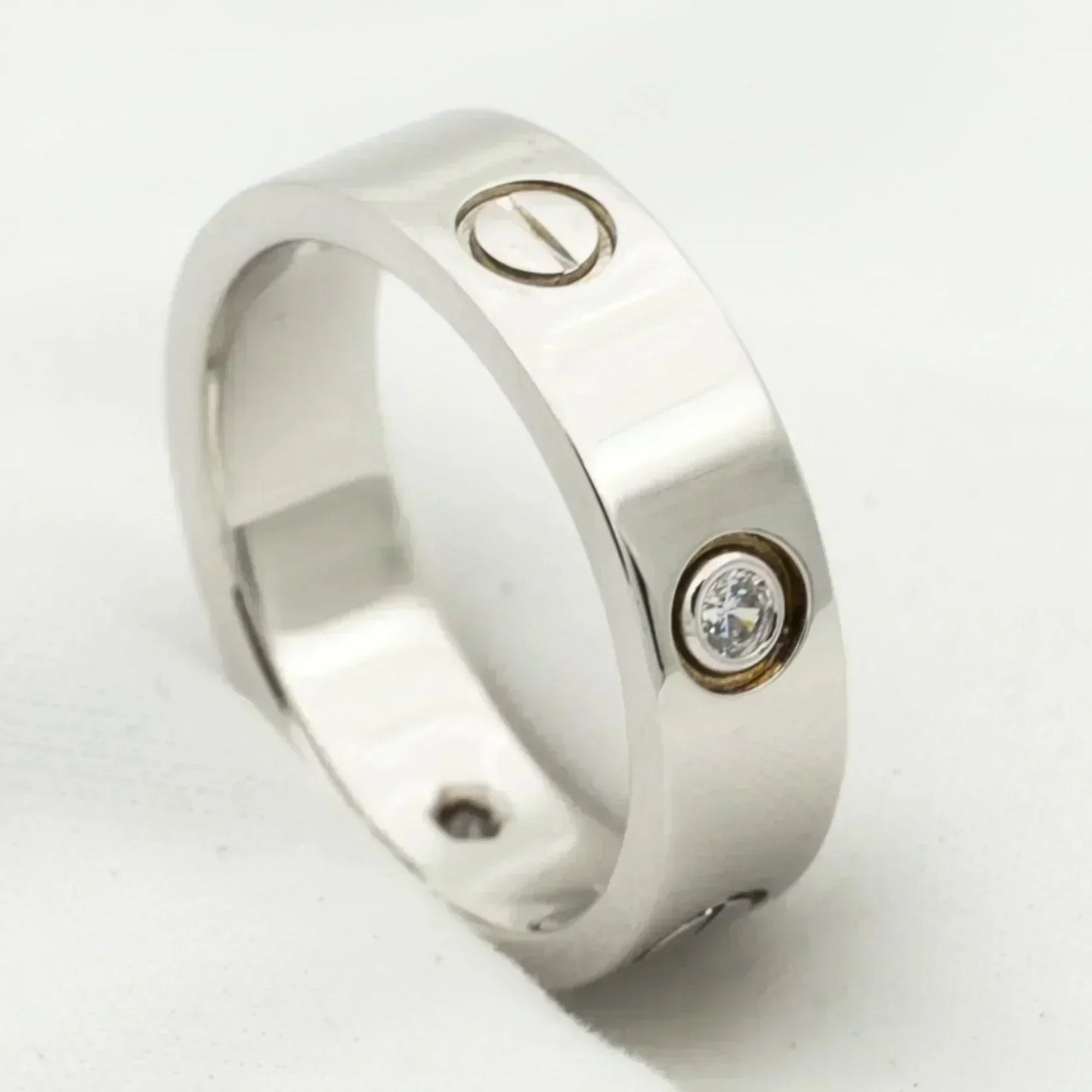 [Luxery]LOVE RING 5.5MM 3 DIAMONDS SILVER