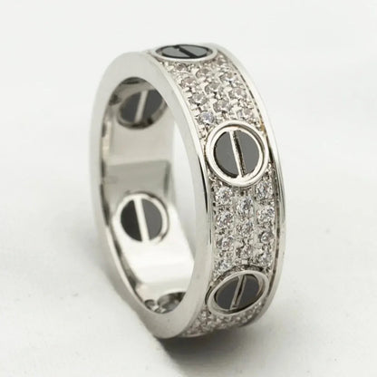 [Luxery]LOVE RING 5.5MM DIAMONDS PAVED CERAMIC