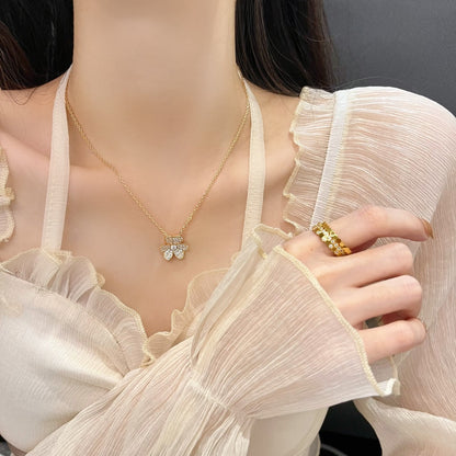 [Luxery]FLOWER DIAMOND NECKLACE