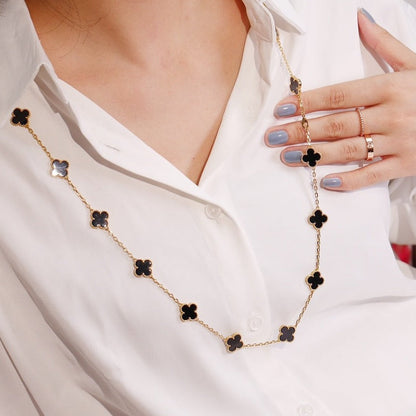 [Luxery]CLOVER 20 MOTIFS ONYX ROSE GOLD