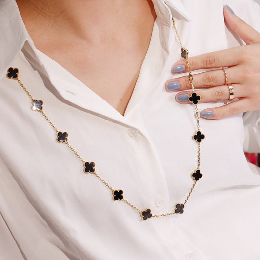 [Luxery]CLOVER 20 MOTIFS ONYX ROSE GOLD