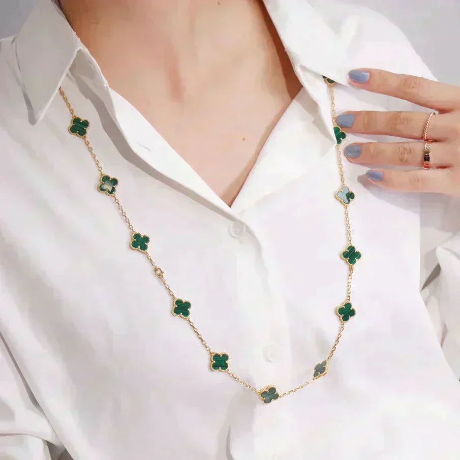 [Luxery]CLOVER 20 MOTIFS MALACHITE GOLD