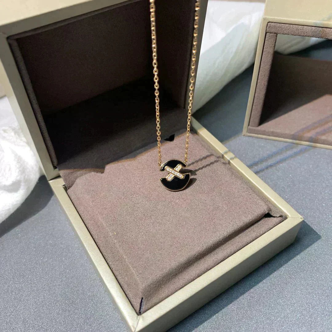 [Luxery]JEUX DE ROSE GOLD DIAMOND NECKLACE