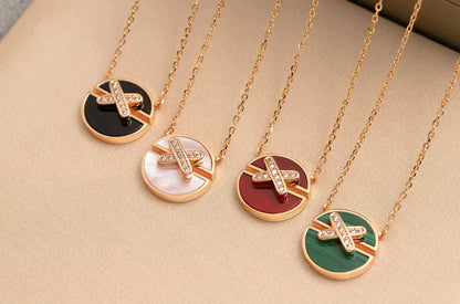 [Luxery]JEUX DE ROSE GOLD DIAMOND NECKLACE