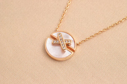 [Luxery]JEUX DE ROSE GOLD DIAMOND NECKLACE