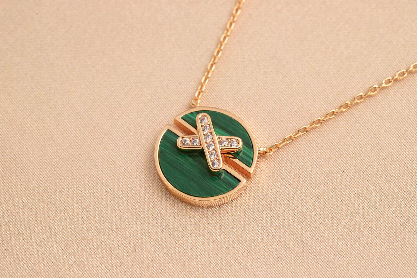 [Luxery]JEUX DE ROSE GOLD DIAMOND NECKLACE