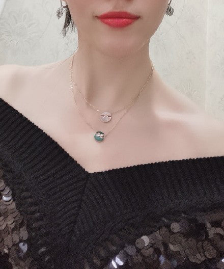 [Luxery]JEUX DE ROSE GOLD DIAMOND NECKLACE