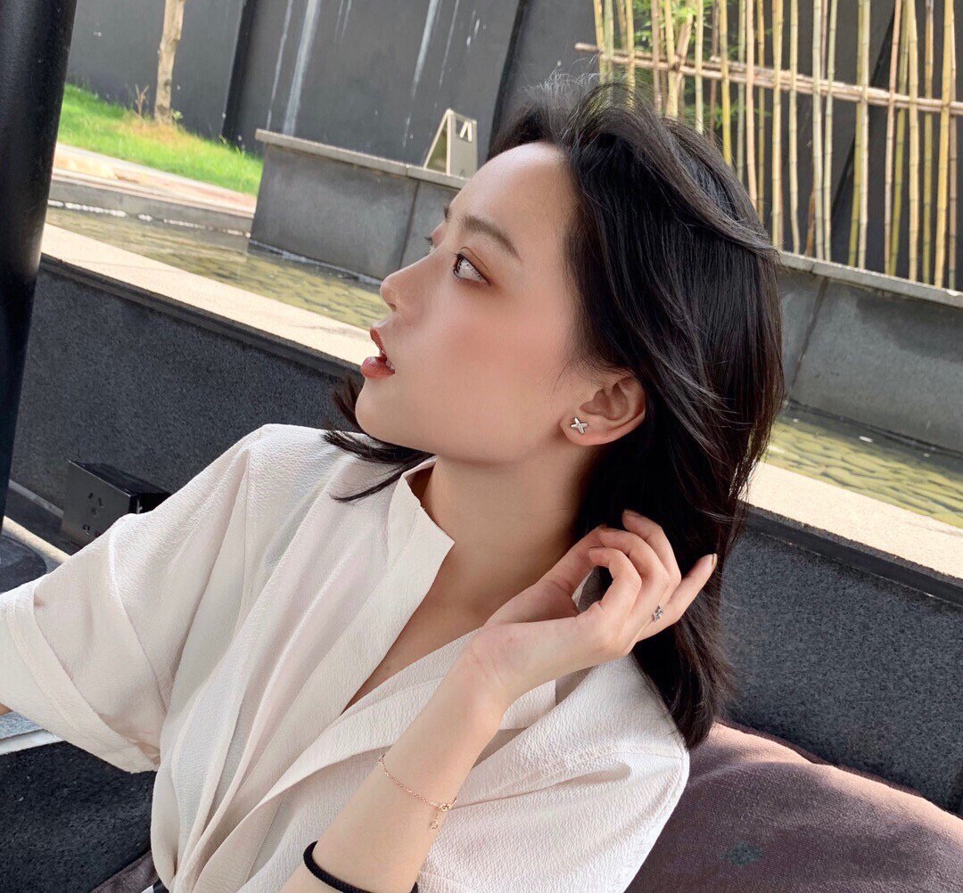 [Luxery]JEUX DE WHITE MOP ROSE GOLD DIAMOND EARRINGS
