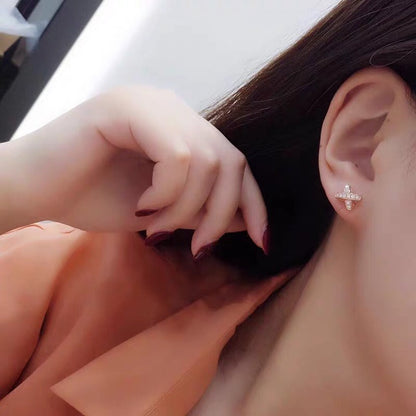 [Luxery]JEUX DE GOLD DIAMOND EARRINGS