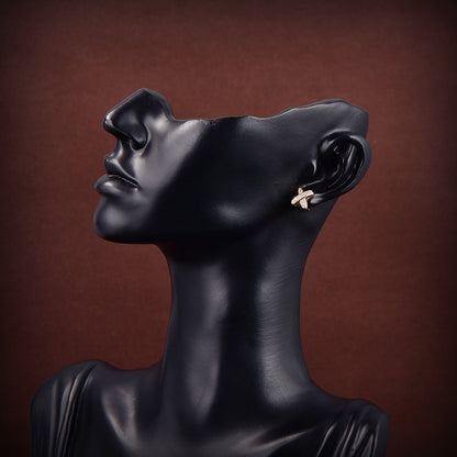 [Luxery]JEUX DE GOLD DIAMOND EARRINGS