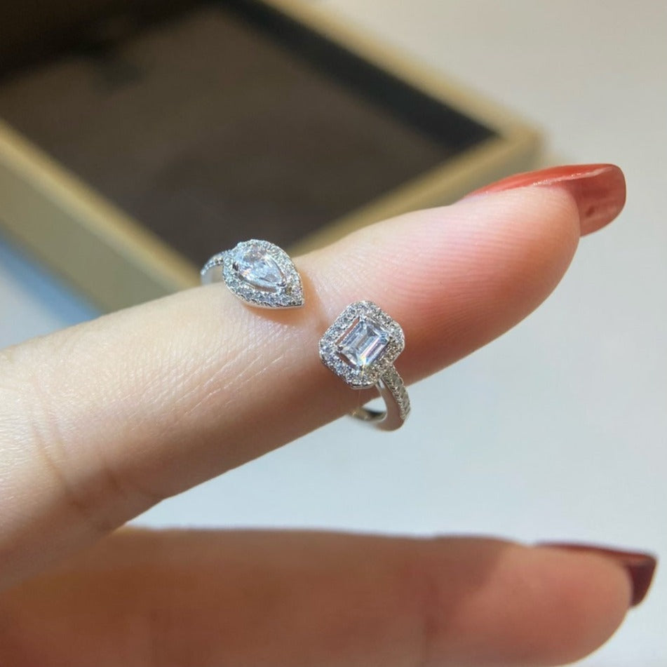 [Luxery]MY TWIN TOI & MOI SILVER DIAMOND RING