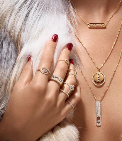 [Luxery]Demo MOVE PM NECKLACE PINK GOLD DIAMOND