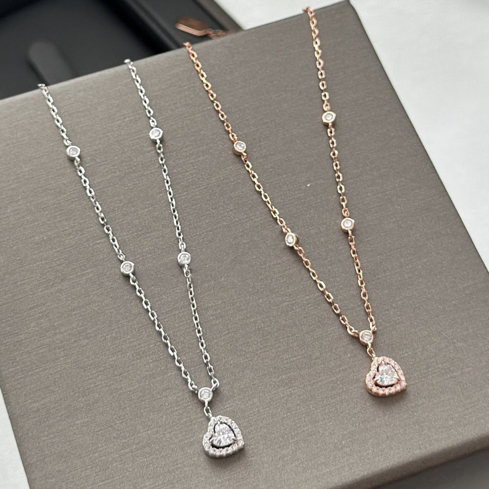 [Luxery]JOY HEART DIAMOND NECKLACE