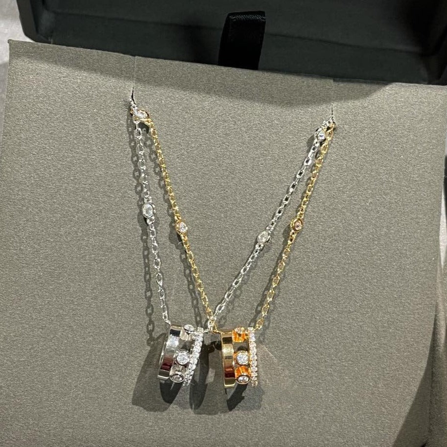 [Luxery]CHAIN MOVE ROMANE PEDAND NECKLACE