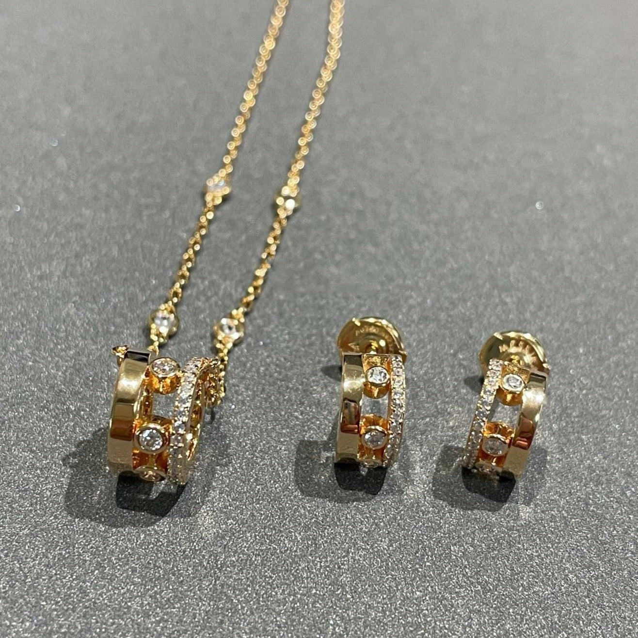 [Luxery]CHAIN MOVE ROMANE PEDAND NECKLACE