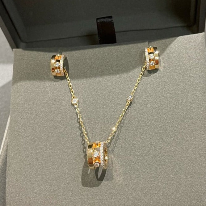 [Luxery]CHAIN MOVE ROMANE PEDAND NECKLACE