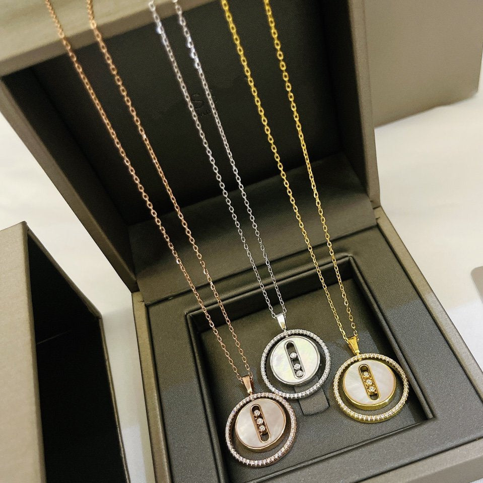 [Luxery]Demo MOVE MM NACRE BLANCHE DIAMOND NECKLACE
