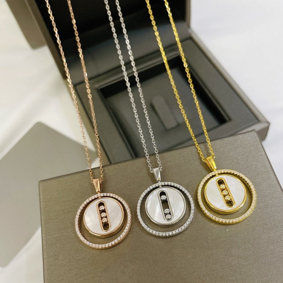 [Luxery]Demo MOVE MM NACRE BLANCHE DIAMOND NECKLACE
