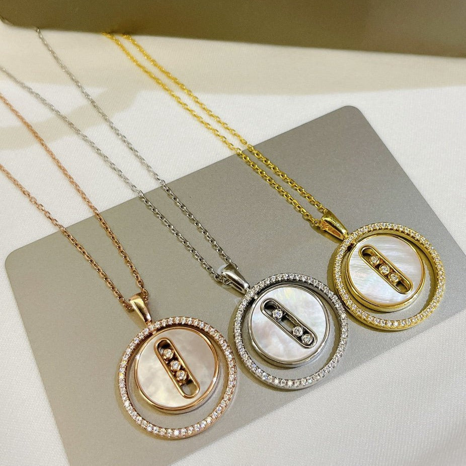[Luxery]Demo MOVE MM NACRE BLANCHE DIAMOND NECKLACE