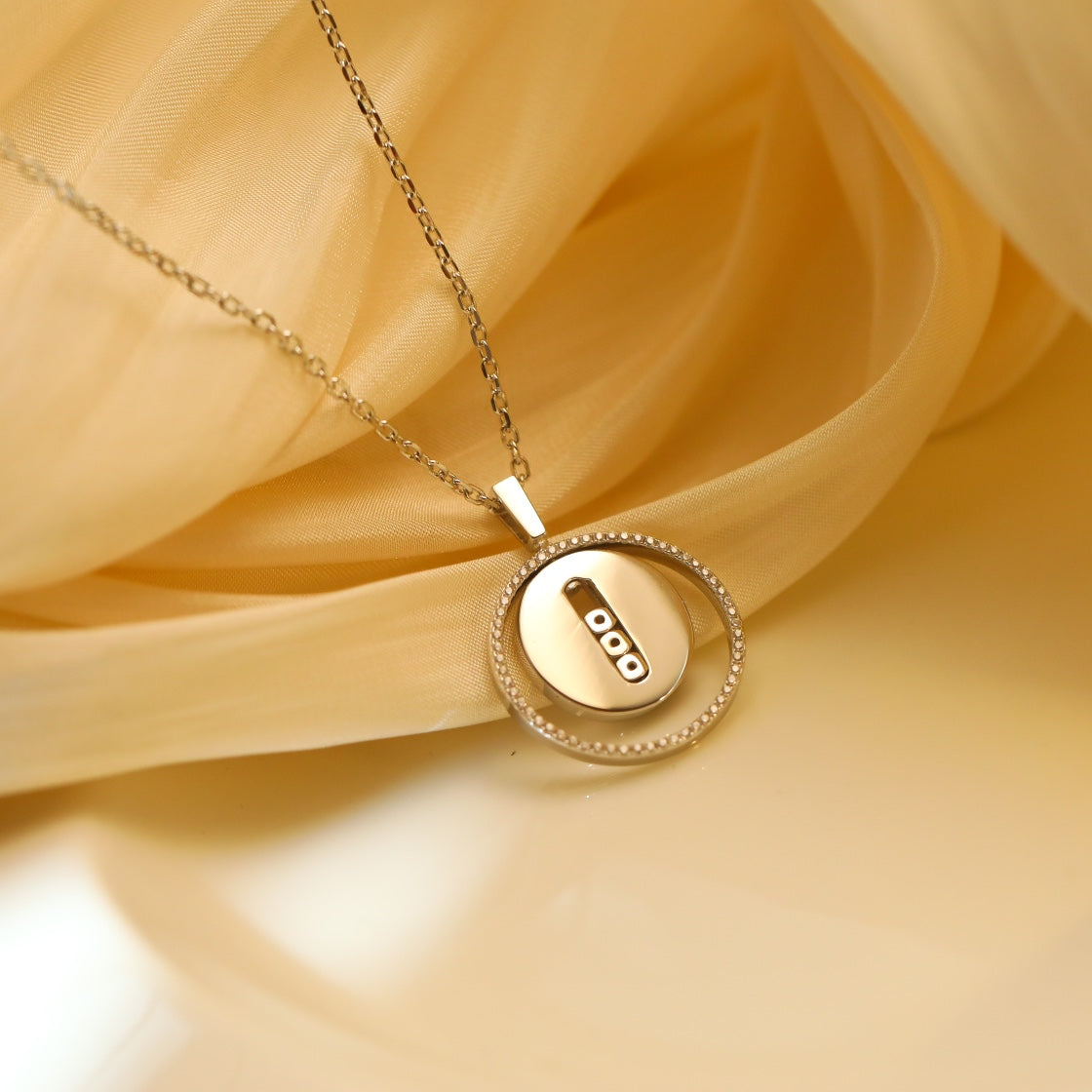 [Luxery]Demo MOVE MM SILVER DIAMOND NECKLACE