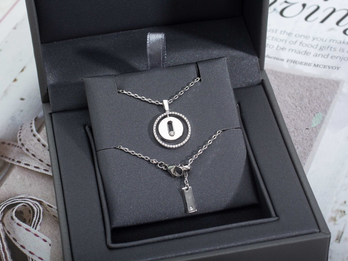 [Luxery]Demo MOVE PM NECKLACE SILVER DIAMOND