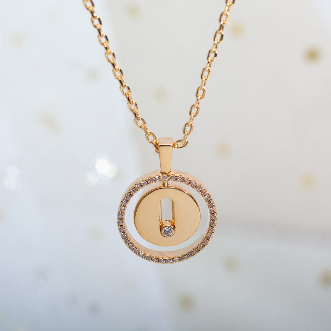 [Luxery]Demo MOVE PM NECKLACE PINK GOLD DIAMOND